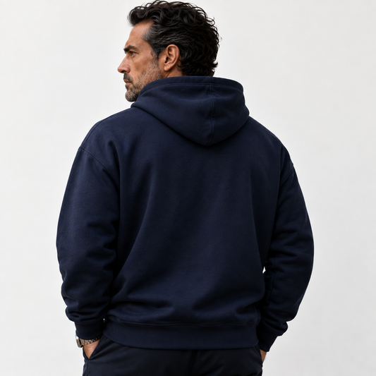 Hoodie premium homme Ocean Teal, broderie A♠ côté cœur - L'Atelier 514