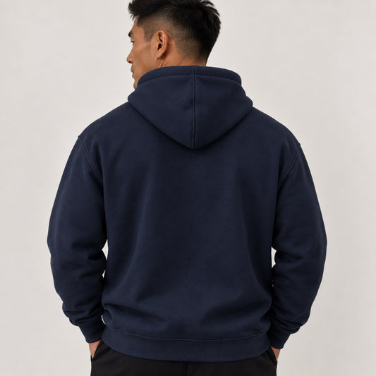Hoodie premium homme Classic Navy, vue de dos - L'atelier 514