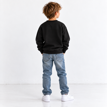 Crewneck noir premium pour garçon L’ATELIER 514 vu de dos