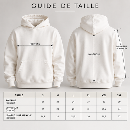 Guide des tailles du hoodie heavyweight homme 13.5 oz Cream – L’ATELIER 514