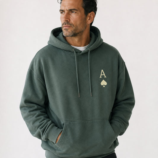 Hoodie premium homme Neon Mint, Alpine Green, vue de face - L'Atelier 514