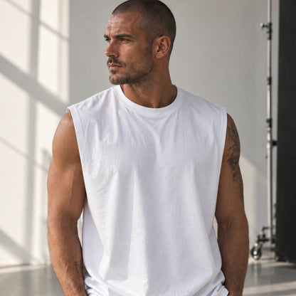 Tank premium homme White, vue de face - L'atelier 514
